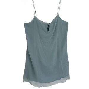 Abercrombie & Fitch Mini Dress/top Size Large Slip Whimsy Fairy Blue Gauzy